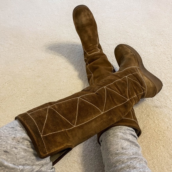 Michael Kors Brown Suede Shearling Tall Boots - Picture 11 of 12